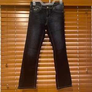 Bedazzled Arizona Blue Jeans bootcut size 14R- Like new (e)